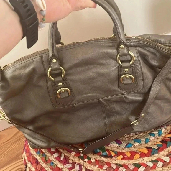 Coach Ashley Sabrina Convertible Bronze Metallic  Leather Bag - Picture 3 of 5